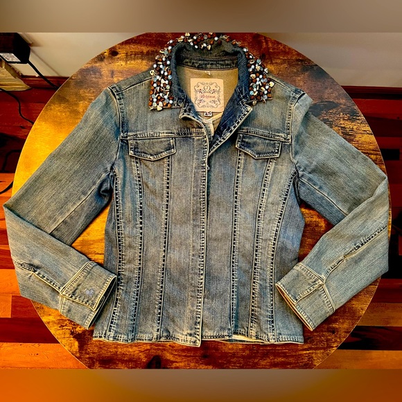 Brighton Jackets & Coats Brighton Womens Embellished Denim Jacket